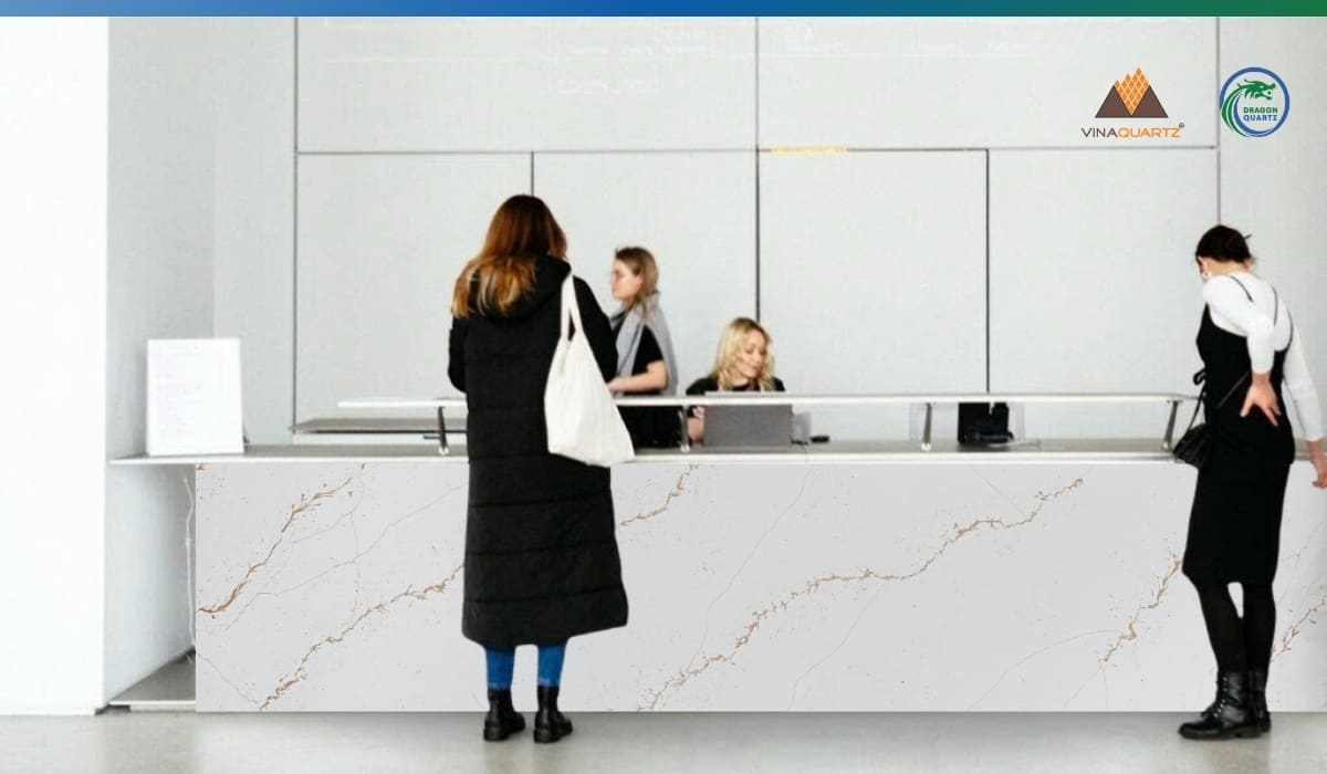 Engineered quartz slabs for hospitality projects from DragonQuartz